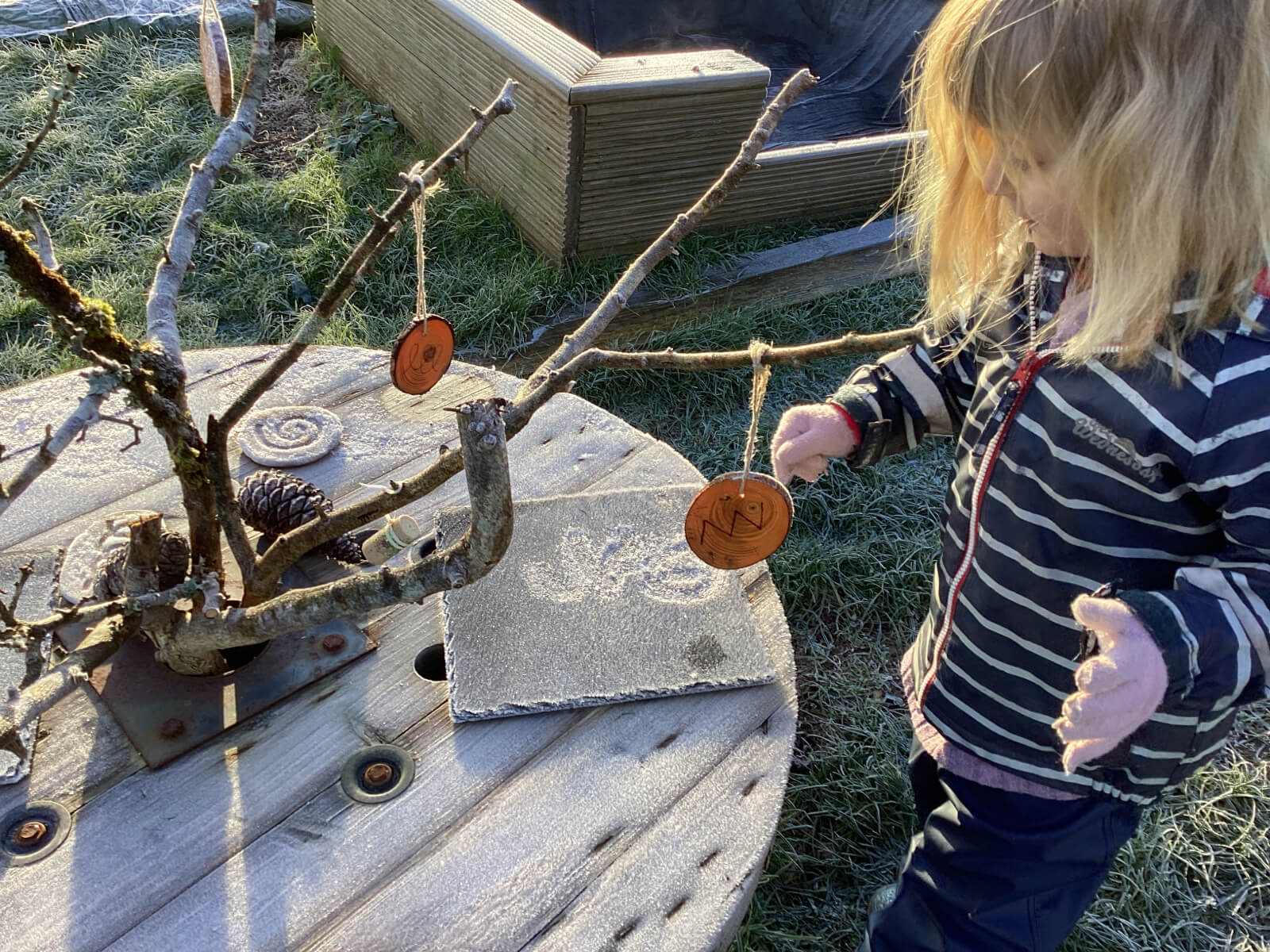 Antony School child icy outdoor play