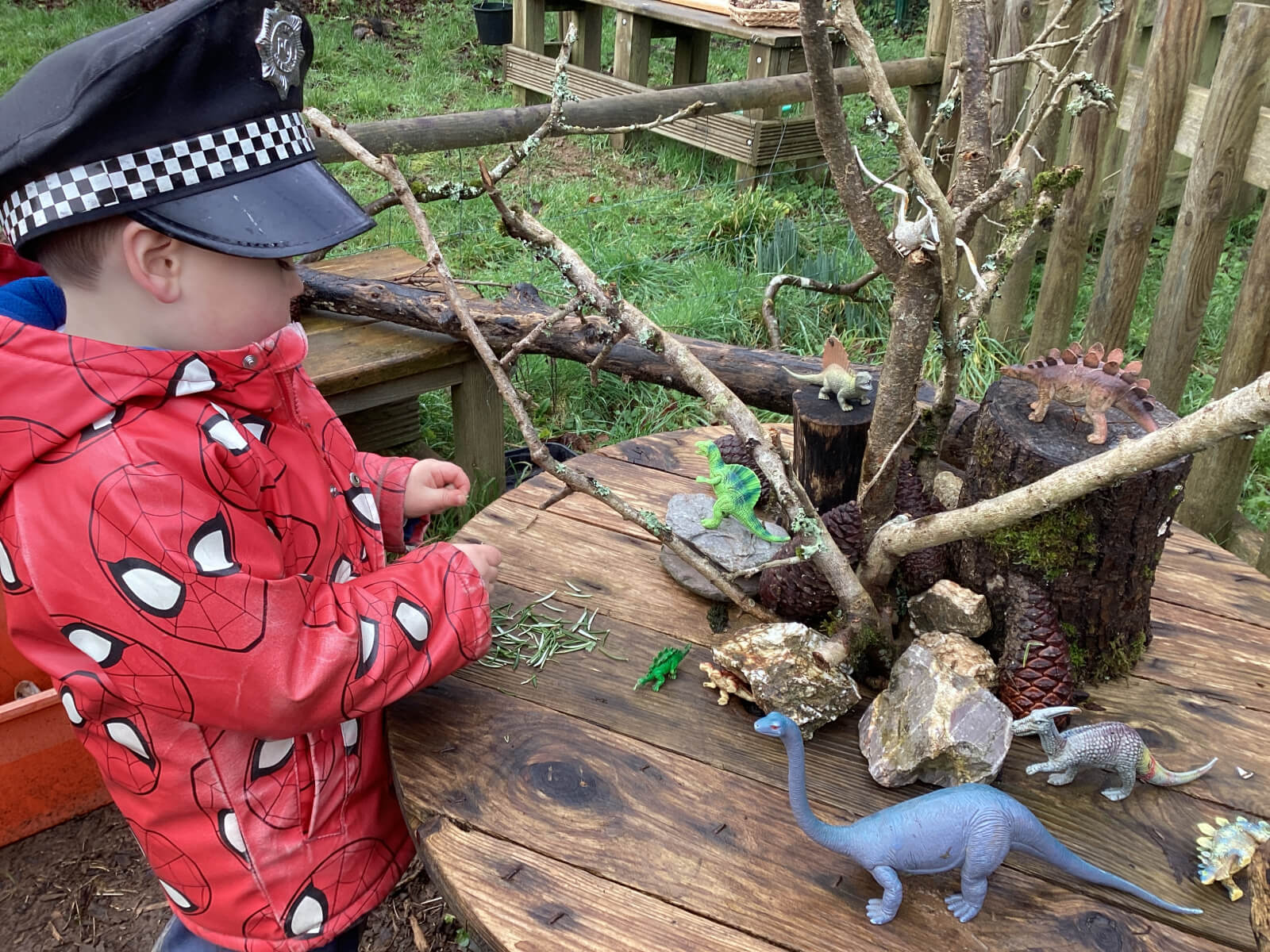 Antony School child outdoor dino landscape