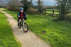 Braddock Primary Pupil on bike track