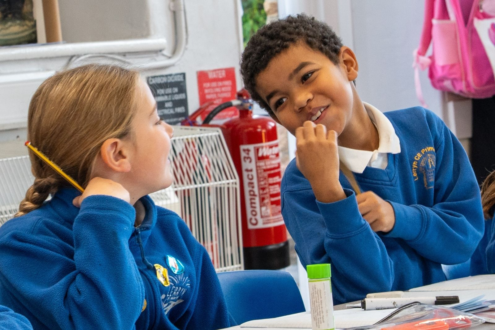 Lerryn Primary School Pupils chatting