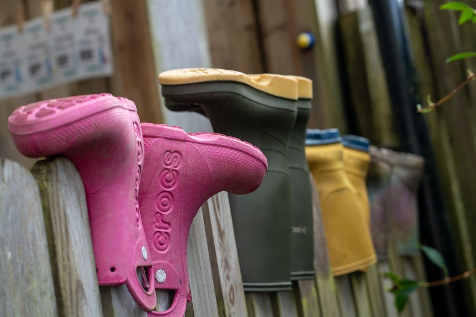 Lerryn Primary School Pupils wellies drying