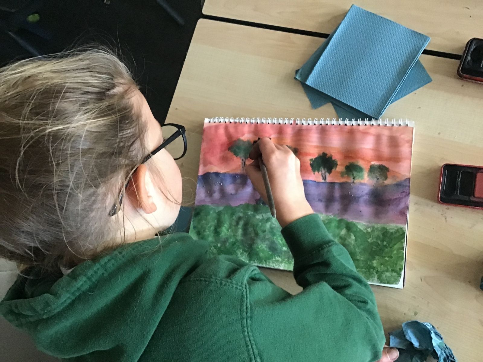Millbrook Primary School Pupil watercolour
