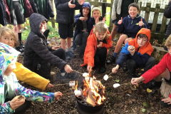 Quethiock Primary School Pupils marshmallows on the fire