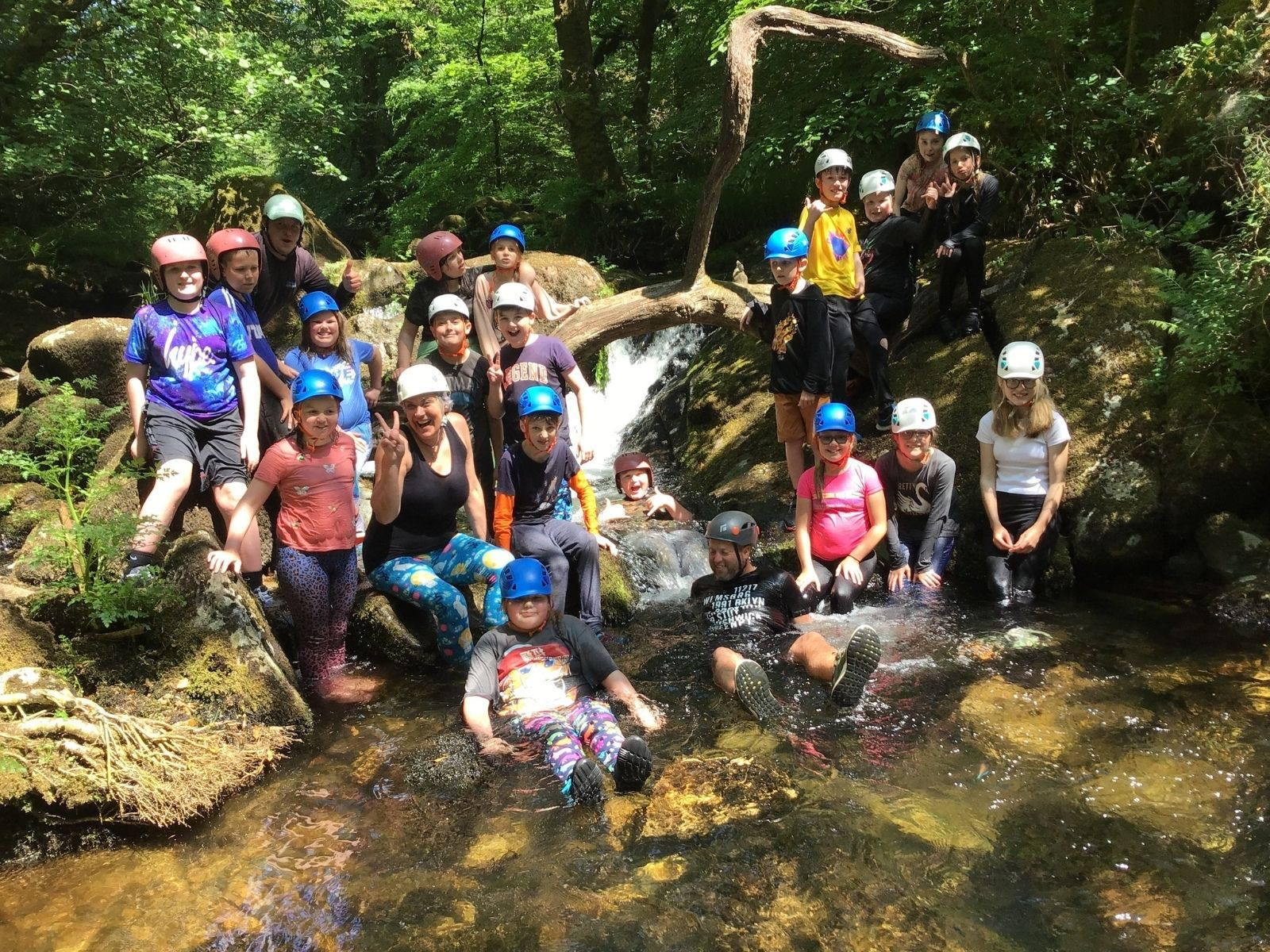 Quethiock Primary School cooling off after a hike