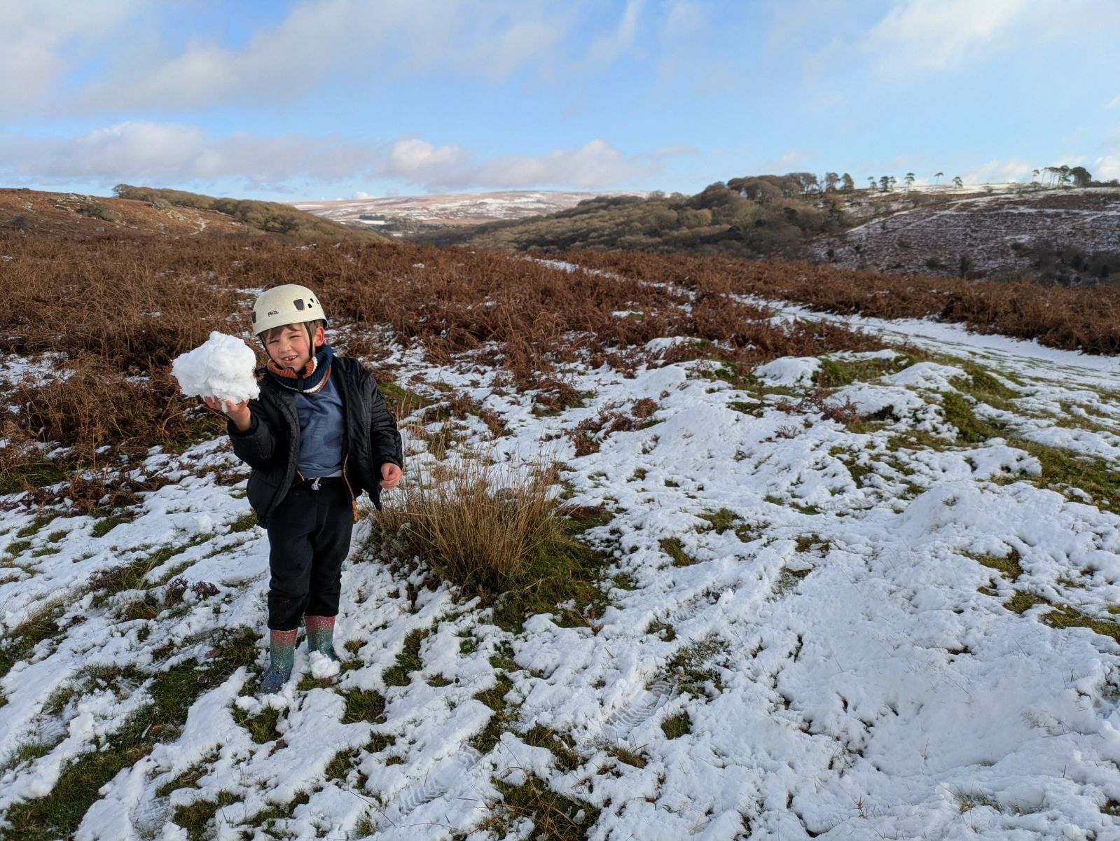 St Germans Primary Pupil on snowy moors