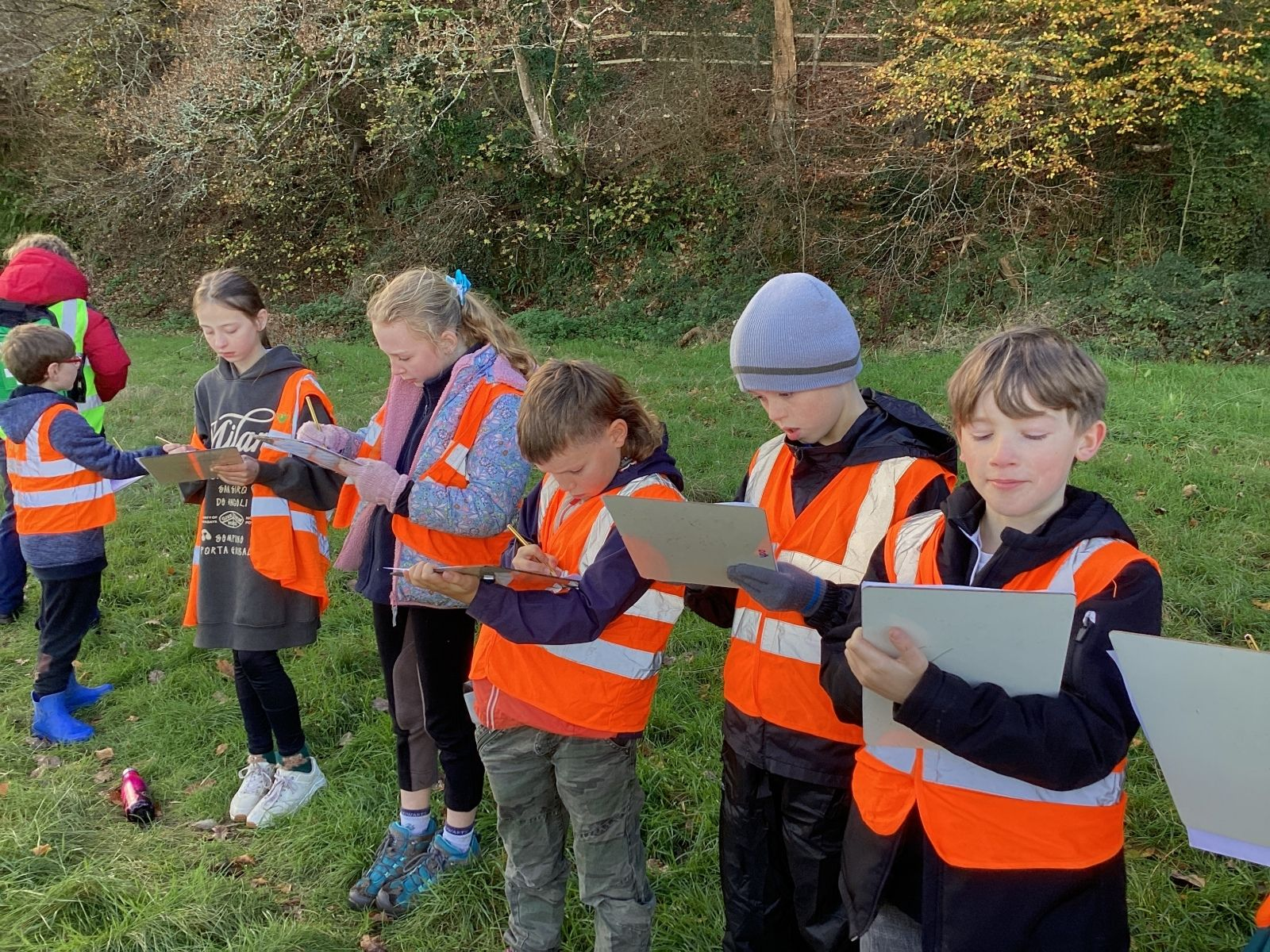 St Germans Primary School Pupils on nature trail