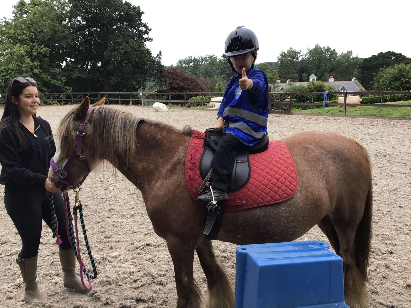 St Martin's Primary School Pupil riding a pony