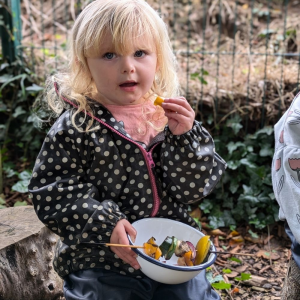 St Martin's Primary School pupil eating kebab