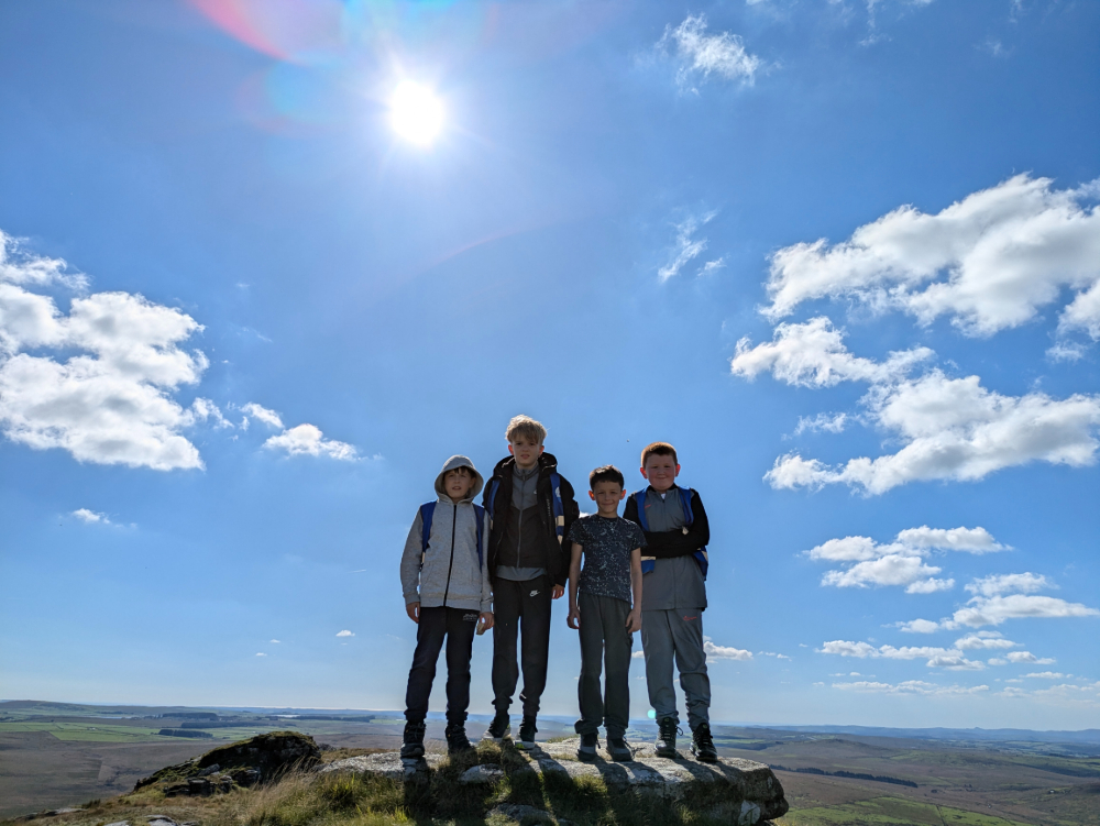 St Martin's Primary School pupils climbed Brown Willy