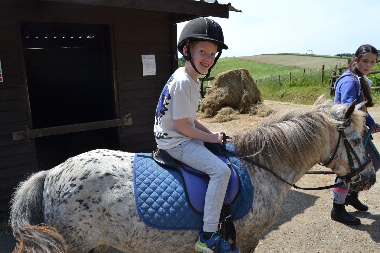 St Mellion Primary Pupil riding a pony