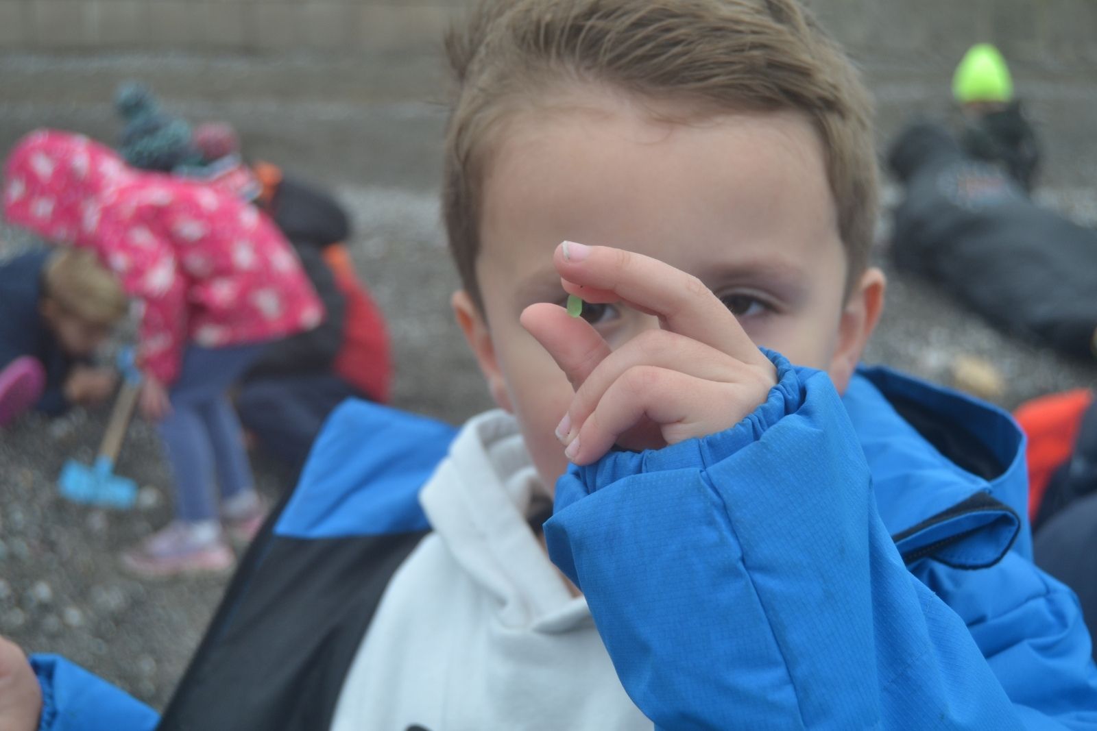St Mellion Primary Pupil with sea glass