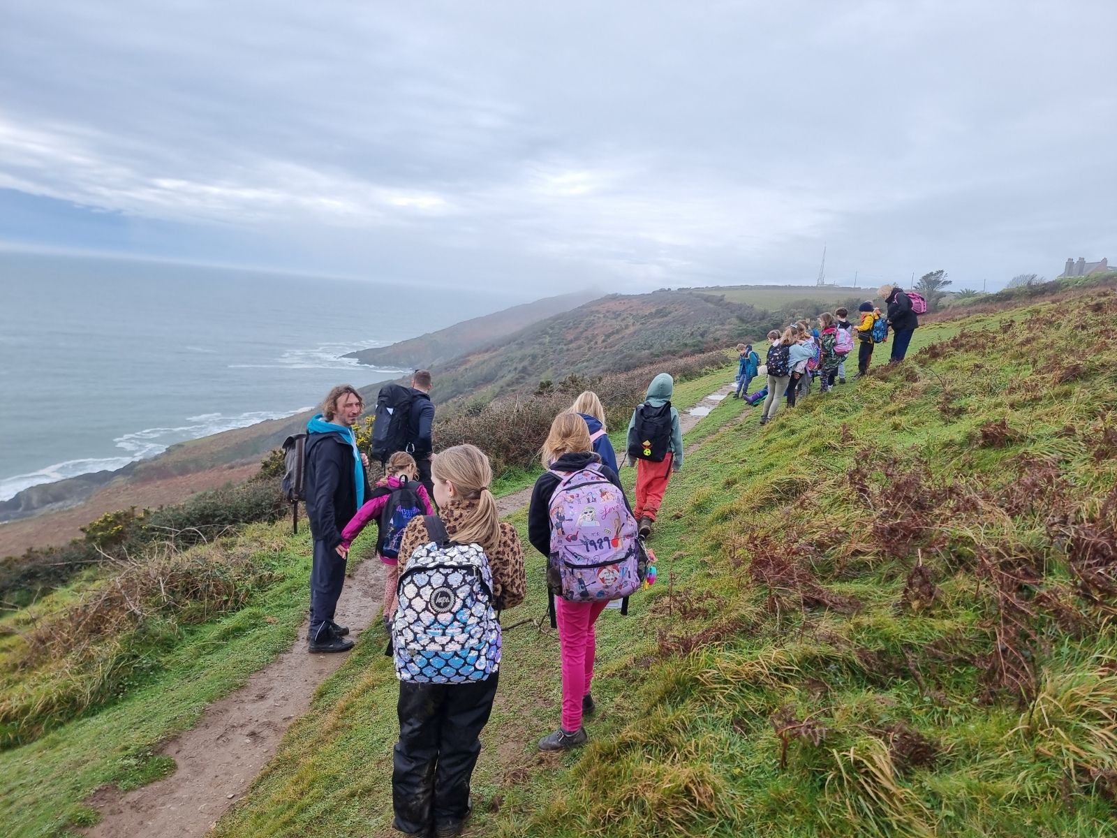 St Nicolas Primary School Pupils hiking the footpath