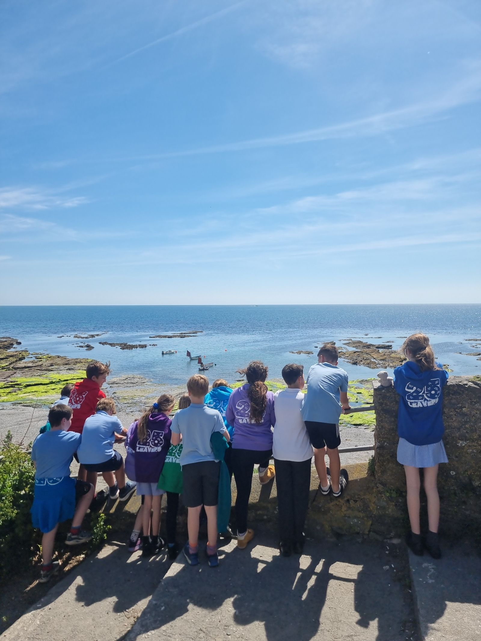 St Nicolas Primary School Pupils looking out to sea