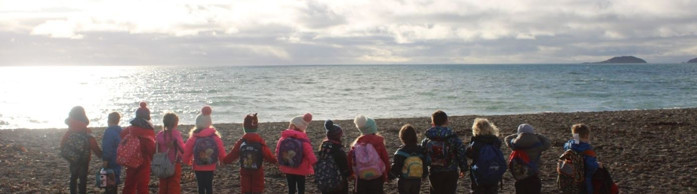 St Nicolas Primary School walking on the beach