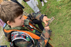 St Petrocs Primary School Pupil using compass