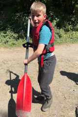 St Tudy Primary School Pupil ready to kayak