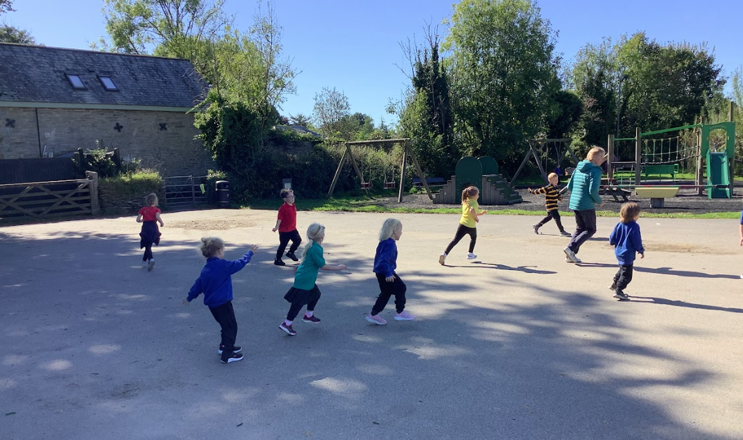 St Tudy Primary School Pupils playing sport
