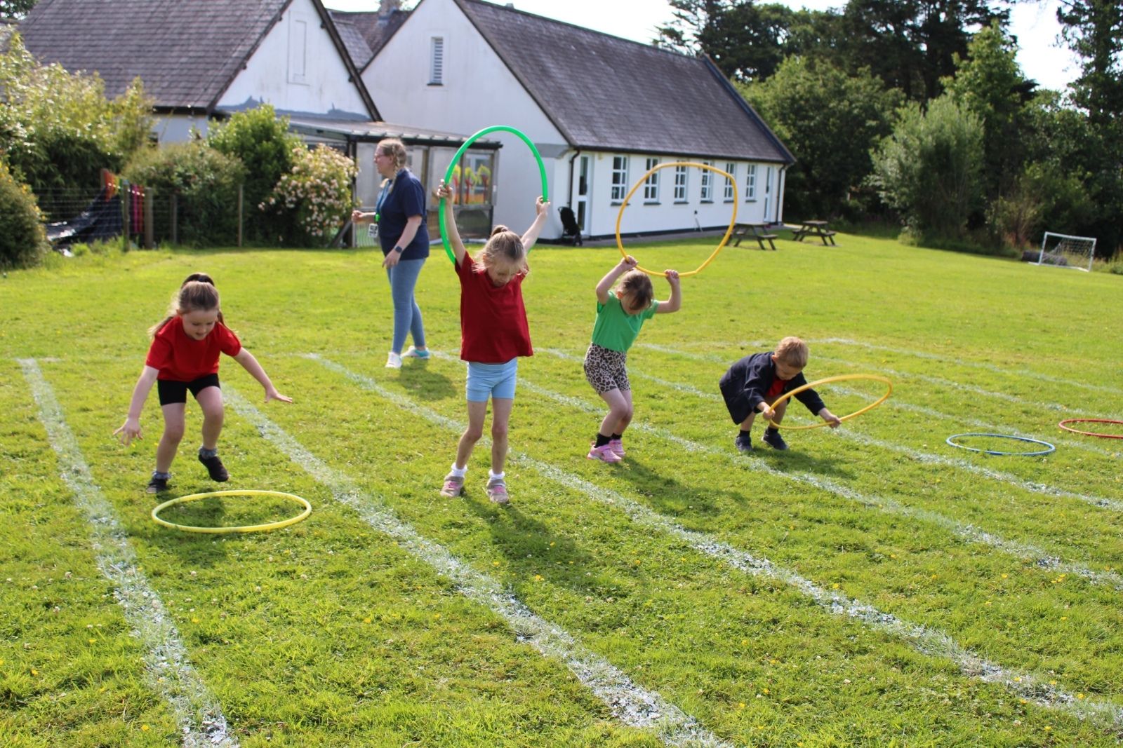 St Winnow Primary School sports day hoop race